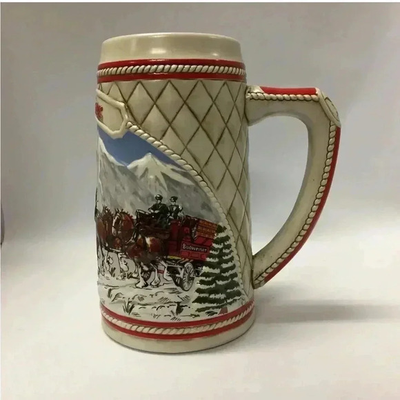 Vintage Holiday Budweiser Christmas Stein Collectible Beer Mug - Picture 2 of 4